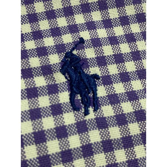 Polo Ralph Lauren Long Sleeve Button-Down Shirt Purple Check Size XL Classic Fit - Picture 8 of 11